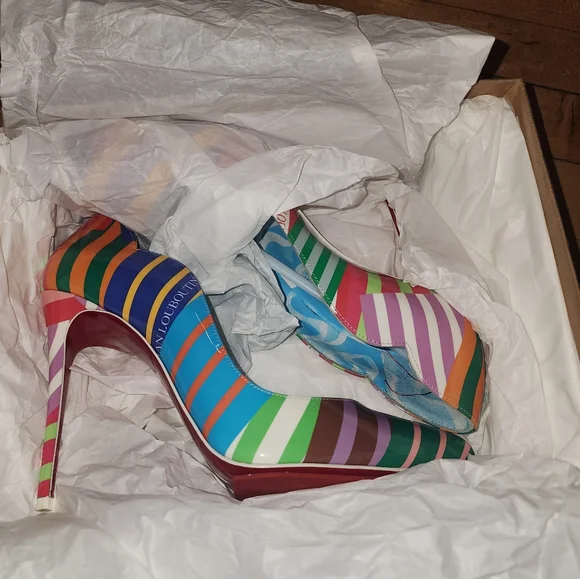 Christian Louboutin HOT CHICK 100 Scallop Heels Pumps Shoes Grand BainStiletto - Picture 11 of 13